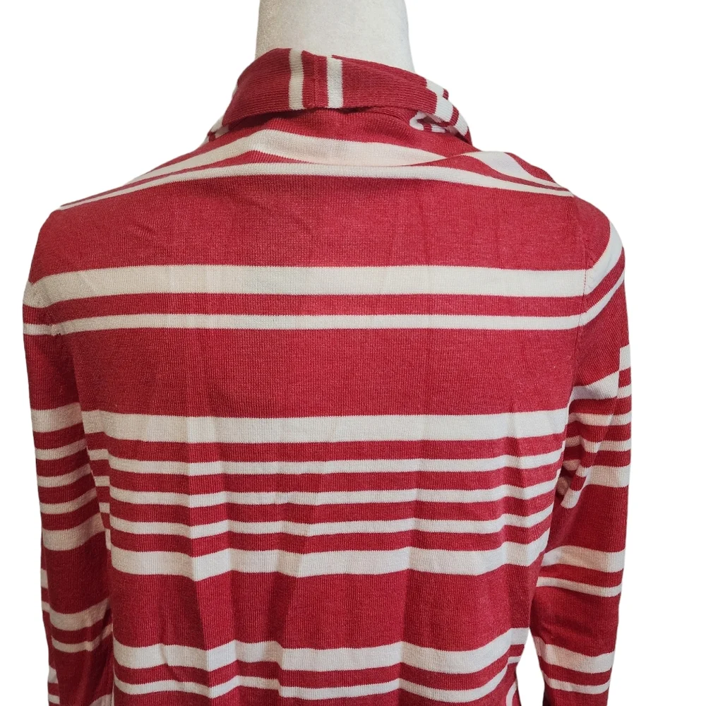 NEW Cyrus Lightweight Peony Open Front Striped Long Cardigan - Picture 5 of 6